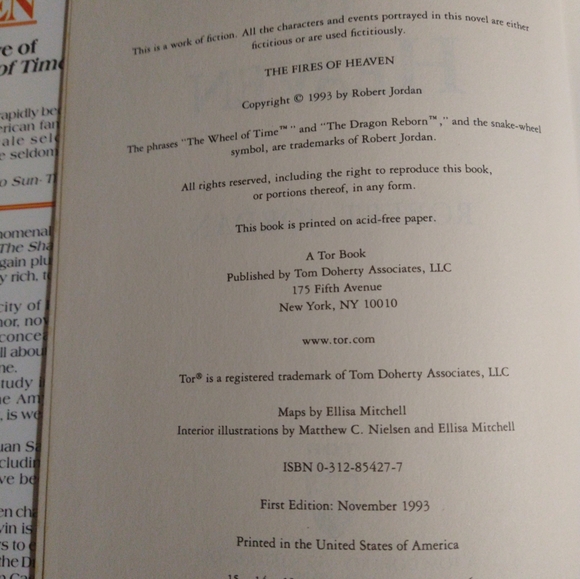 Wheel of Time #5 The Fires of Heaven, Robert Jordan HB 1993 - Picture 2 of 4